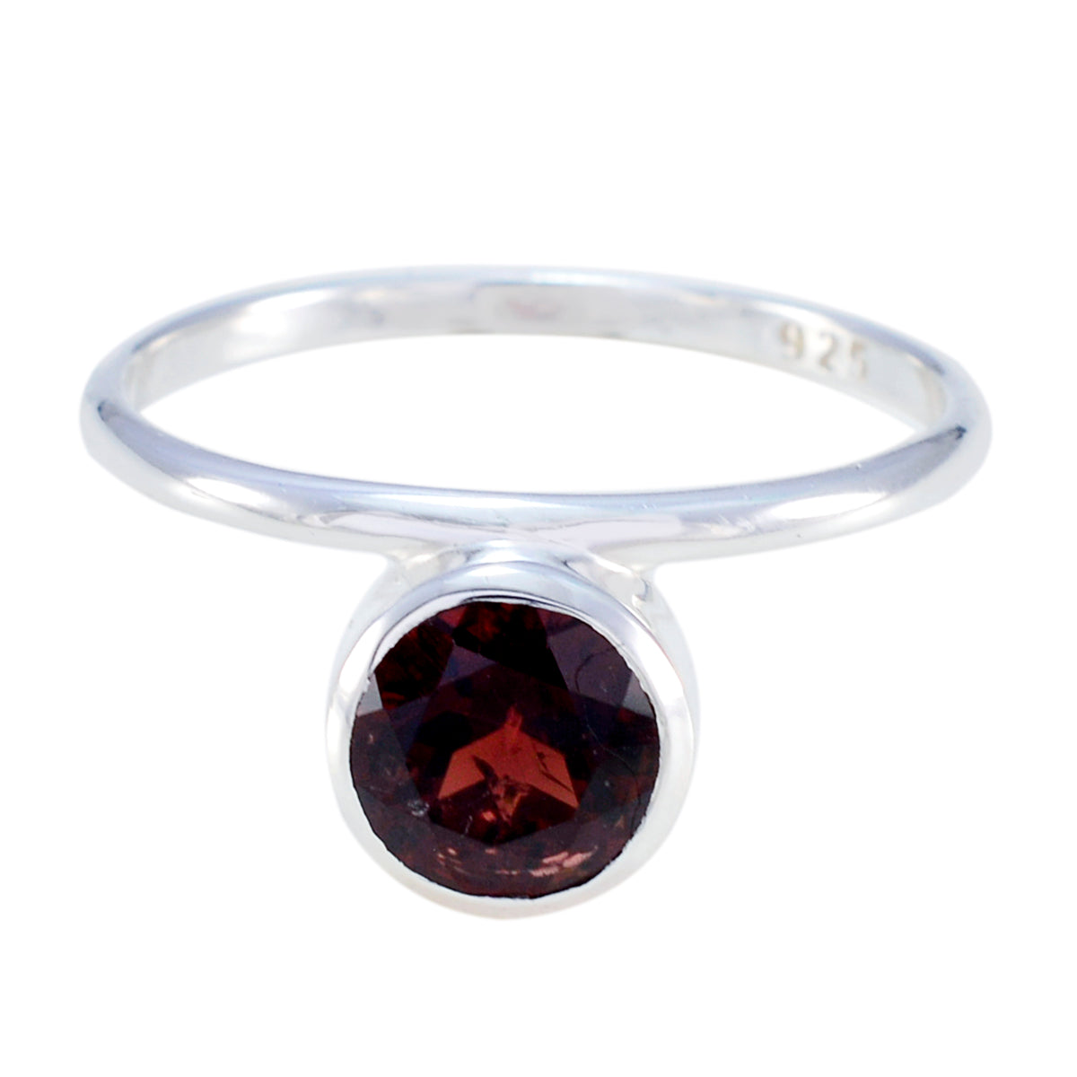 Ellie Sophisticated Red Solitaire Ring Garnet Red