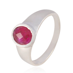 Charlotte Traditional Red Solitaire Ring Indian Ruby Red