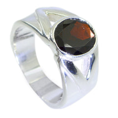 Agustina Red Solitaire Ring with Silver Band