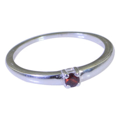 Nari Elegant Red Solitaire Ring in Sterling Silver