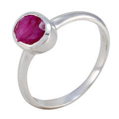 Bella Red Solitaire Ring with Oval Gemstone