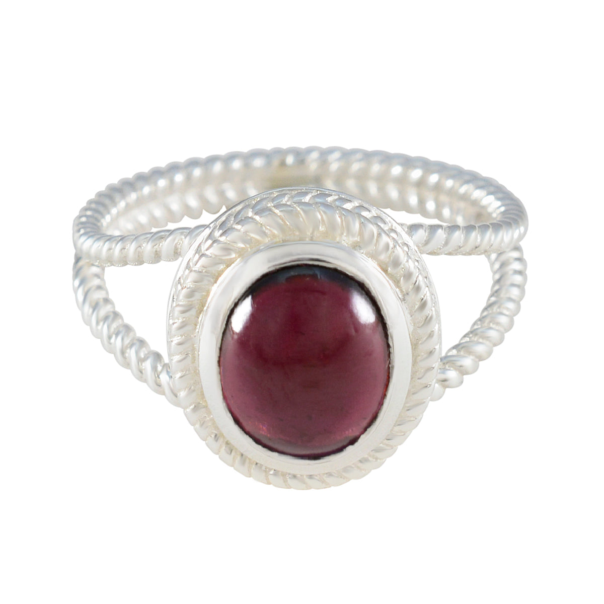 Isabella Rope-Wire Red Solitaire Ring Garnet Red