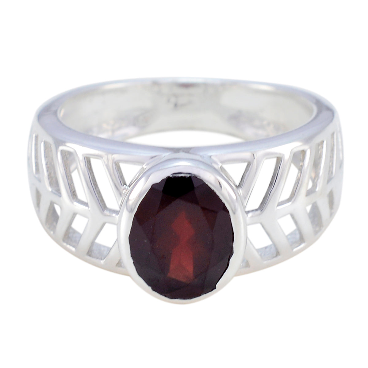 Bianca Rope-Wire Red Solitaire Ring Garnet Red