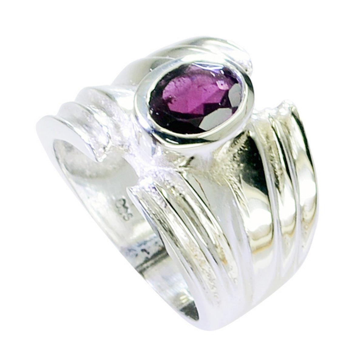Maya Red Solitaire Ring Sterling Silver Gemstone Garnet Red