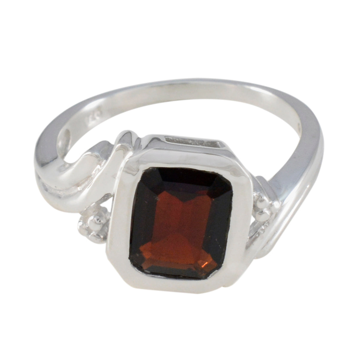 Angel Red Solitaire Ring with Elegant Gemstone Design Garnet Red
