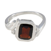 Angel Red Solitaire Ring with Elegant Gemstone Design Garnet Red