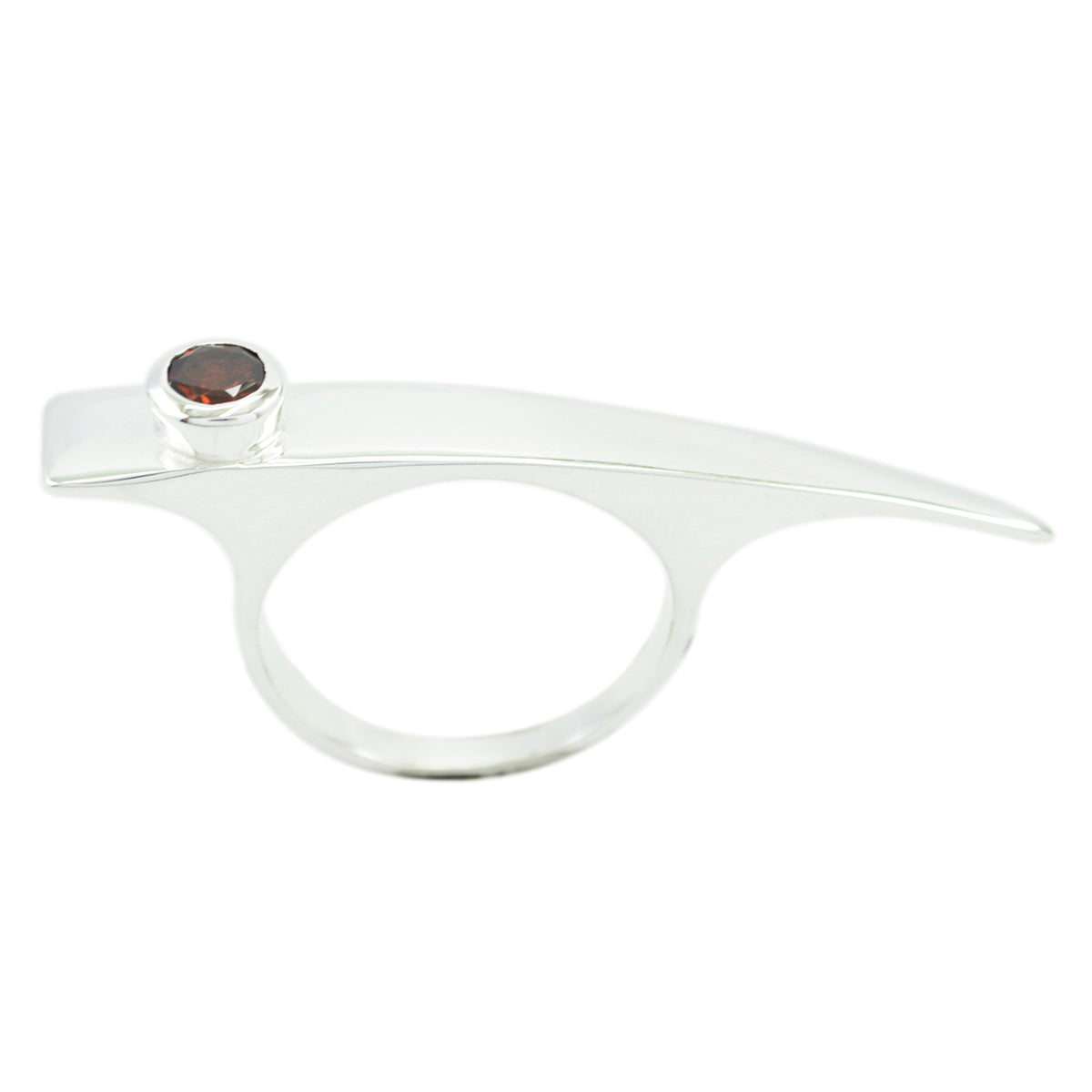 Mathilde Contemporary Red Solitaire Ring Garnet Red