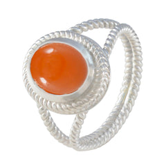 Julia Red Solitaire Rope Ring with Silver Band