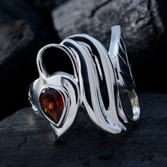 Meera Red Solitaire Statement Ring with Gemstone