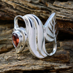 Meera Red Solitaire Statement Ring with Gemstone