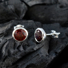 Lourdes Red Solitaire Stud Earrings for Glam Look