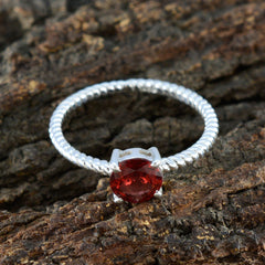 Li Lee Red Solitaire Twist Ring with Gemstone Accent