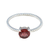 Li Lee Red Solitaire Twist Ring with Gemstone Accent Garnet Red