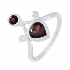 Savannah red toi et moi ring with two deep red gemstones set in sterling silver