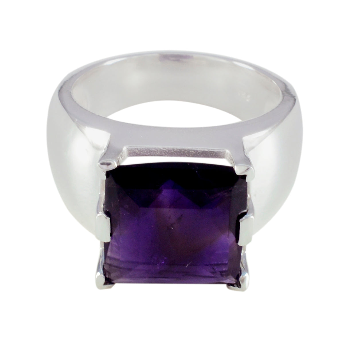 Camilla Retro Purple Solitaire Ring Amethyst Purple