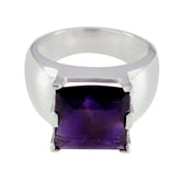 Camilla Retro Purple Solitaire Ring Amethyst Purple
