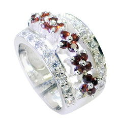 Eva Retro Red Halo Ring Elegant Gemstone Jewelry