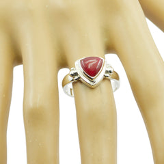 Eva Retro Red Solitaire Ring in Sterling Silver
