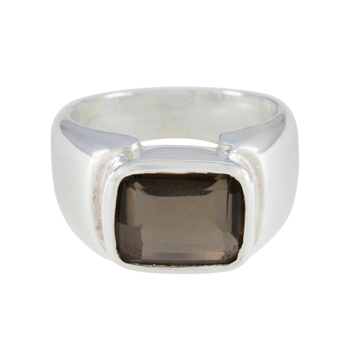 Riley Contemporary Brown Solitaire Ring Smoky Quartz Brown