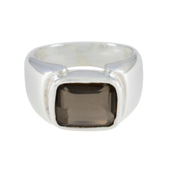 Riley Contemporary Brown Solitaire Ring Smoky Quartz Brown