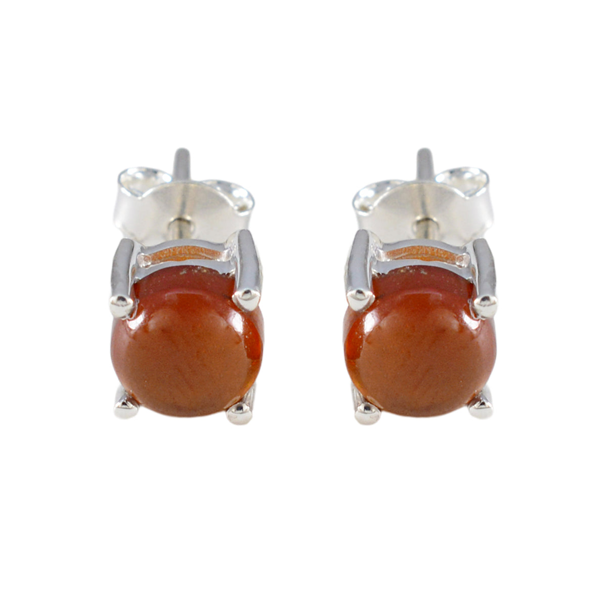 Riley Red Solitaire Earrings for Everyday Glam Garnet Red Stud