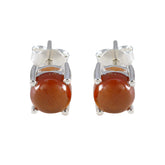 Riley Red Solitaire Earrings for Everyday Glam Garnet Red Stud