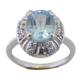 Camilla Romantic Blue Halo Ring with Sparkling Gemstones Blue Topaz Blue
