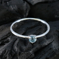 Meera Romantic Blue Solitaire Ring in Silver