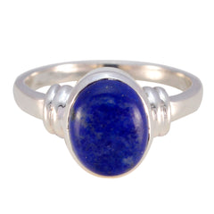 Laura Romantic Blue Solitaire Ring in Sterling Silver