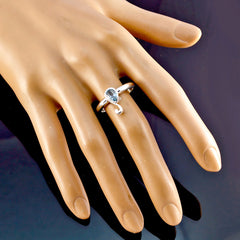 Riya Romantic Blue Solitaire Ring with Pear Gemstone