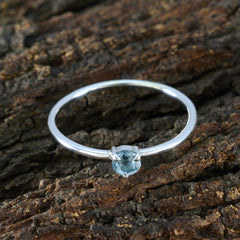 Meera Romantic Blue Solitaire Ring in Silver