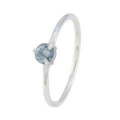 Meera Romantic Blue Solitaire Ring in Silver