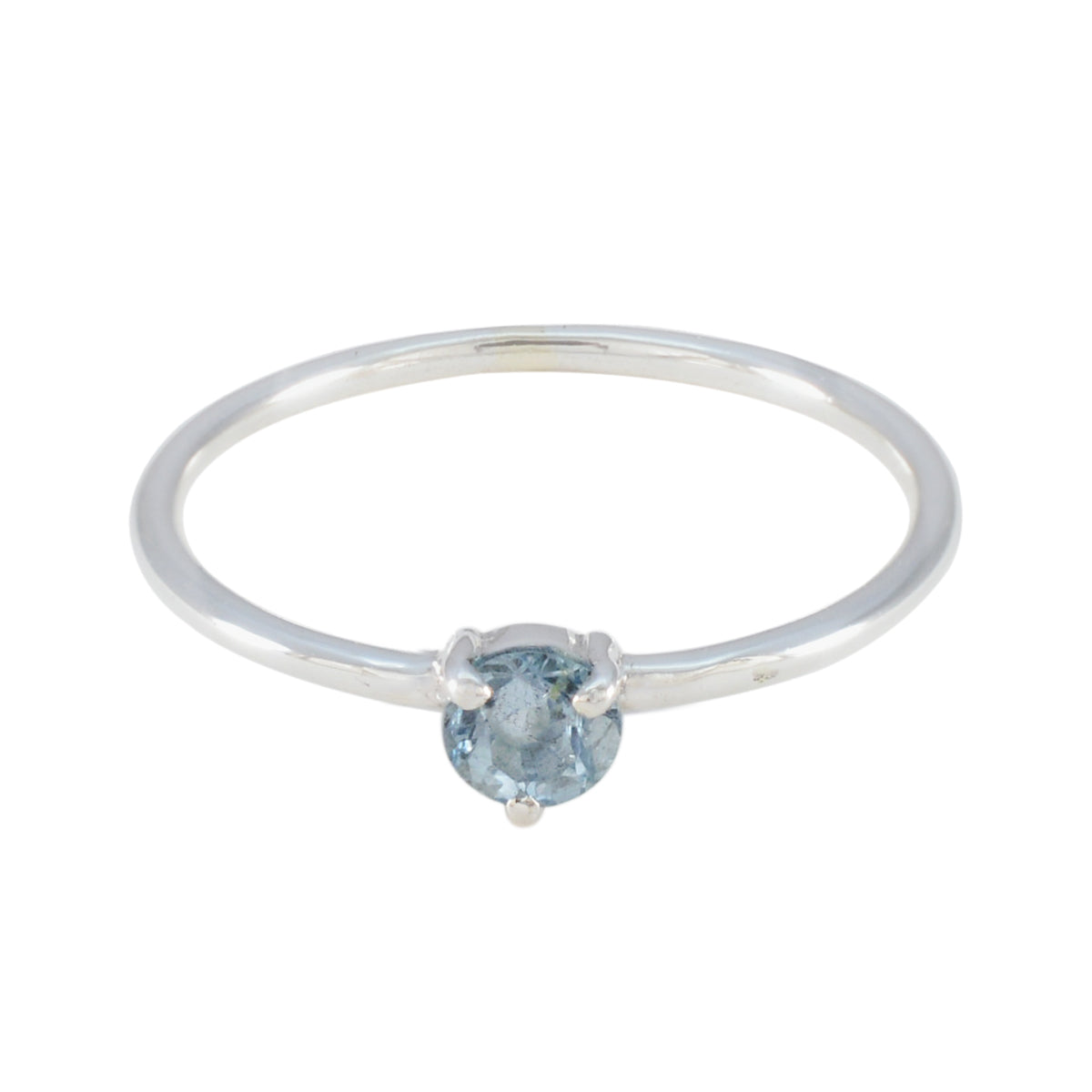 Meera Romantic Blue Solitaire Ring in Silver Blue Topaz Blue