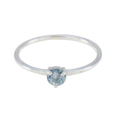Meera Romantic Blue Solitaire Ring in Silver Blue Topaz Blue