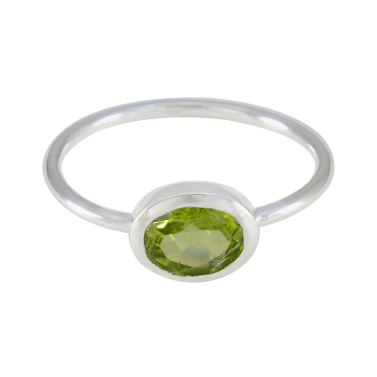Ayesha Romantic Green Solitaire Ring Peridot Green