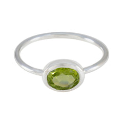 Ayesha Romantic Green Solitaire Ring Peridot Green