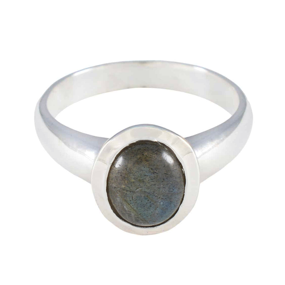 Isabella Romantic Grey Solitaire Ring Labradorite Gray