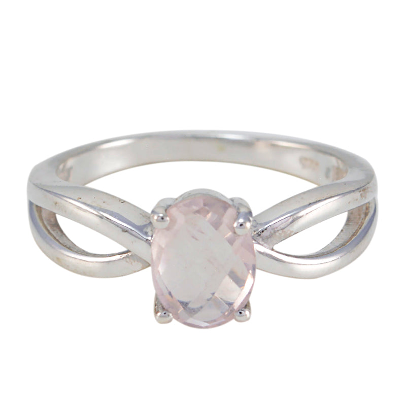 Eun-ji Romantic Pink Solitaire Ring Rose Quartz Pink