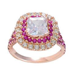Rina Romantic Red Halo Ring with Sparkling Stones
