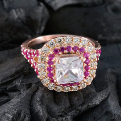 Rina Romantic Red Halo Ring with Sparkling Stones