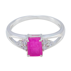 Mei Romantic Red Halo Ring with Sparkling Gemstones Indian Ruby Red