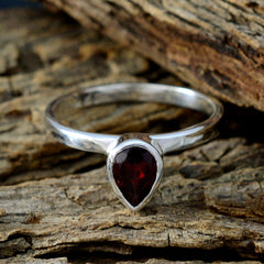 Ling Romantic Red Solitaire Ring with Pear-Shaped Gem