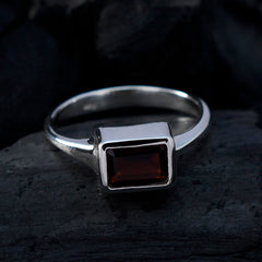 Angel Romantic Red Solitaire Ring in Sterling Silver