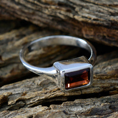 Angel Romantic Red Solitaire Ring in Sterling Silver