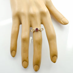 Aiko Romantic Red Solitaire Ring in Sterling Silver