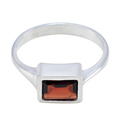 Angel Romantic Red Solitaire Ring in Sterling Silver Garnet Red