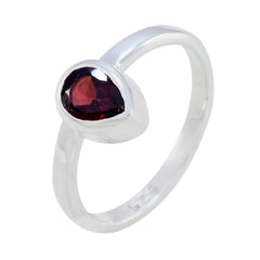 Ling Romantic Red Solitaire Ring with Pear-Shaped Gem