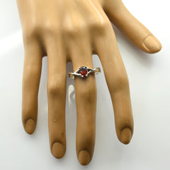 Jiwoo Romantic Red Solitaire Ring with Pear Gemstone
