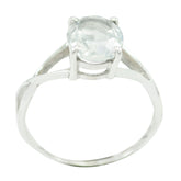 Ayesha Romantic White Solitaire Ring with Gemstone Crystal Quartz White
