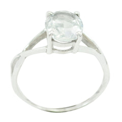 Ayesha Romantic White Solitaire Ring with Gemstone Crystal Quartz White